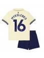 Billige Everton Vitaliy Mykolenko #16 Bortedraktsett Barn 2025-26 Kortermet (+ Korte bukser)
